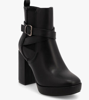 MIA Esther Platform Booties 8.5 Black NWOT Boots Ankle Wrap Buckle Heel 90s